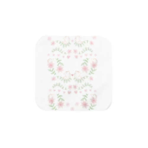 ハリネズミと花 Towel Handkerchief