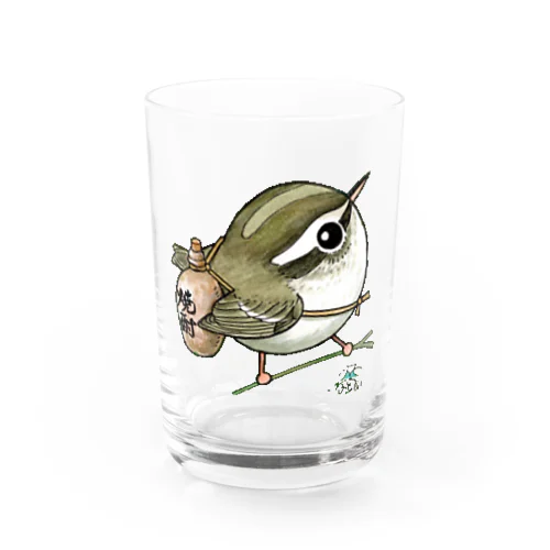 徳利持ったセンダイムシクイ Water Glass