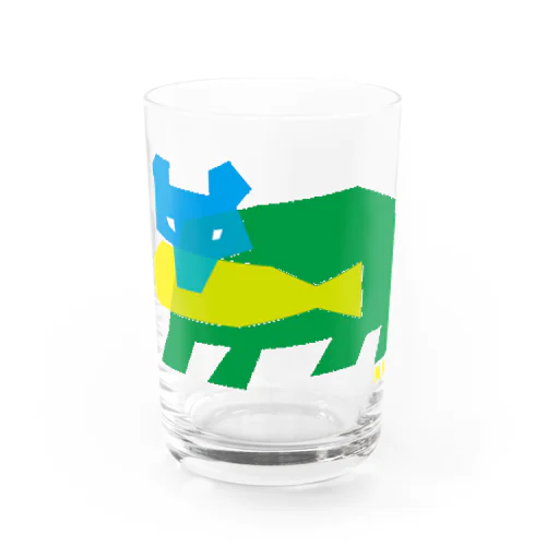 熊の木彫り（四つ足／カラフル） Water Glass