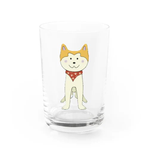 アウトドア大好きバンダナ秋田犬 Water Glass