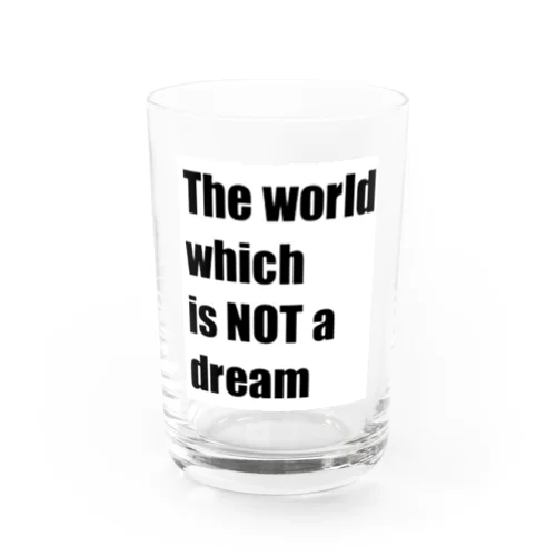 The world which is NOT a dream Water Glass