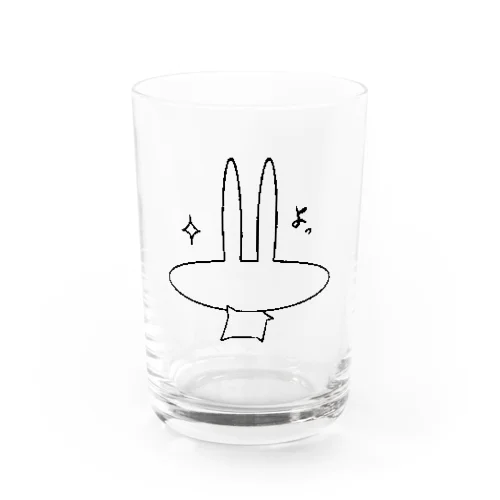 クールなピンクうさぎ 線画ver. Water Glass