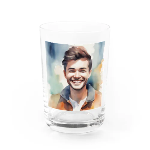 明るく魅力的な男性の笑顔 Water Glass