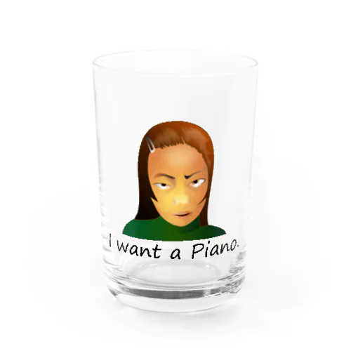 I Want A Piano.(black) Water Glass