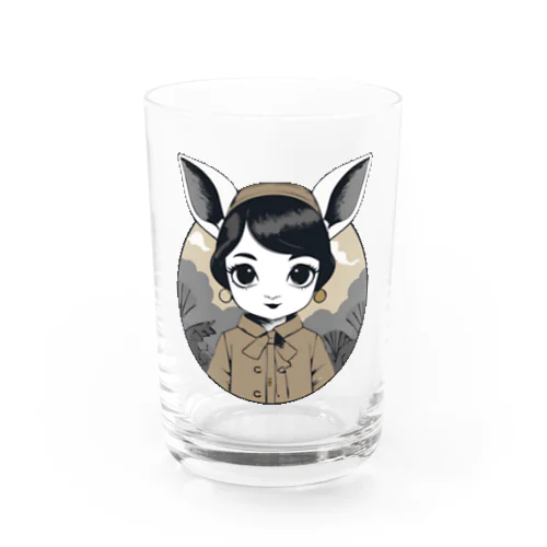 昭和レトロなバンビの女の子 Water Glass