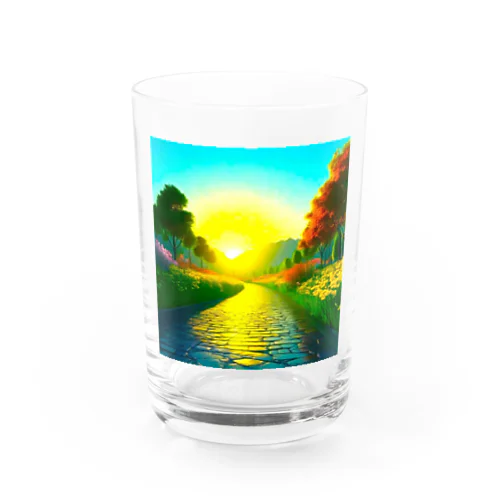 雨に濡れた石畳 Water Glass