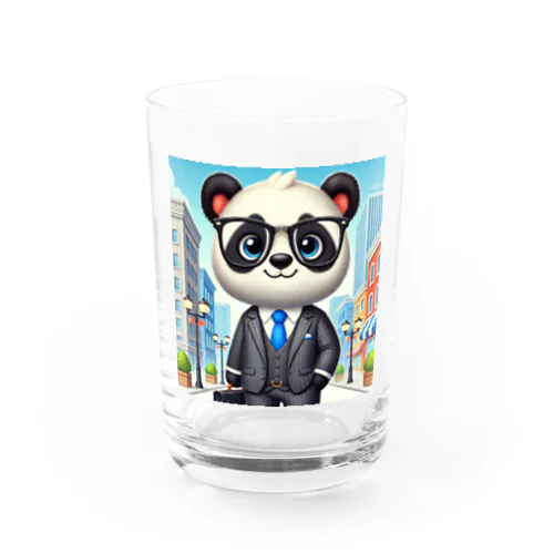 サラリーマン　めがねパンダ Water Glass