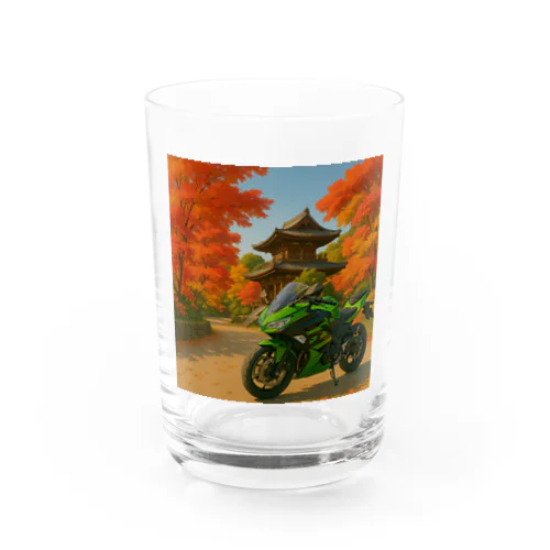 ご当地バイク旅　京都編　(フルカウル・green) Water Glass