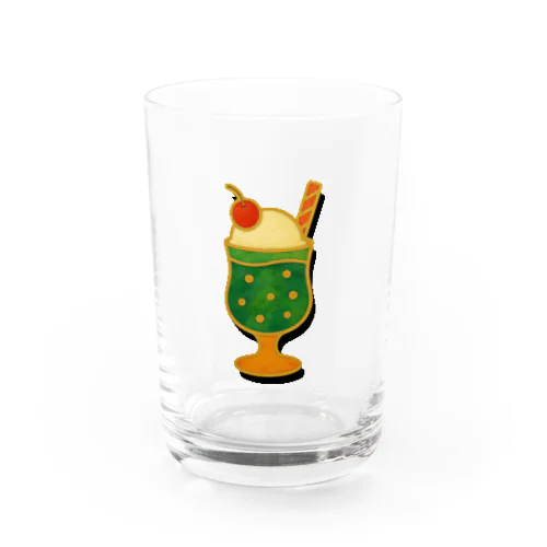 レトロピンバッジ風クリームソーダ Water Glass