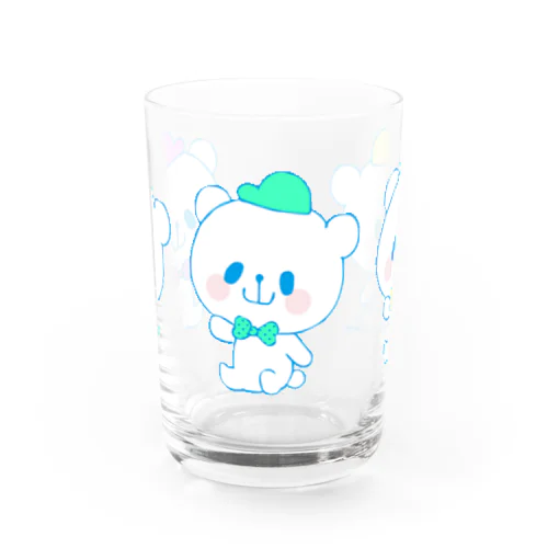カラフルおやまくま３びき Water Glass