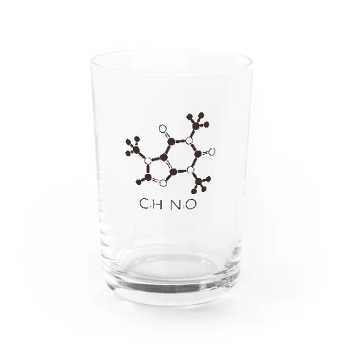 カフェインの化学構造式 Water Glass