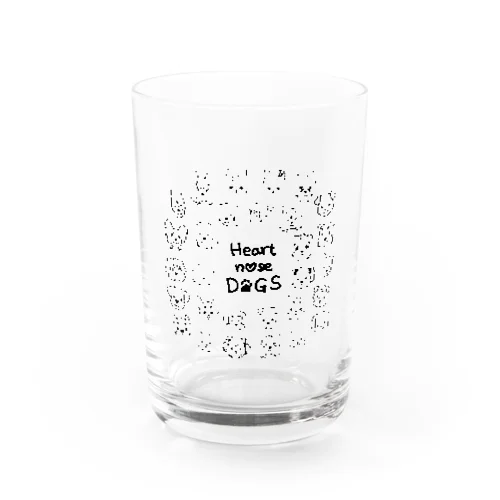 Heart nose DOGS（丸型） Water Glass