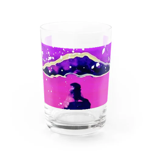 月夜の浜辺 Water Glass