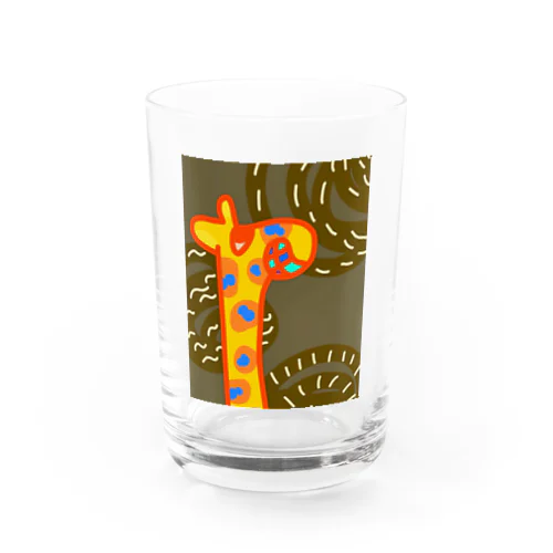 ニヤリ顔のきりんくん Water Glass