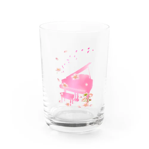 桜と楽器　グランドピアノ Water Glass