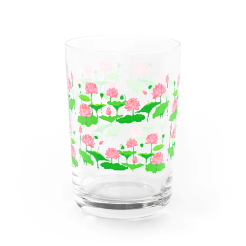 ここが蓮池になるイラスト(小さい柄) Water Glass