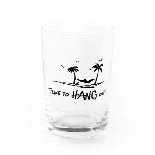 Time to HANG out（all black） Water Glass