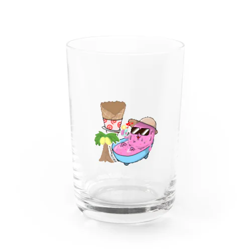 真夏のピンクアイスくん Water Glass