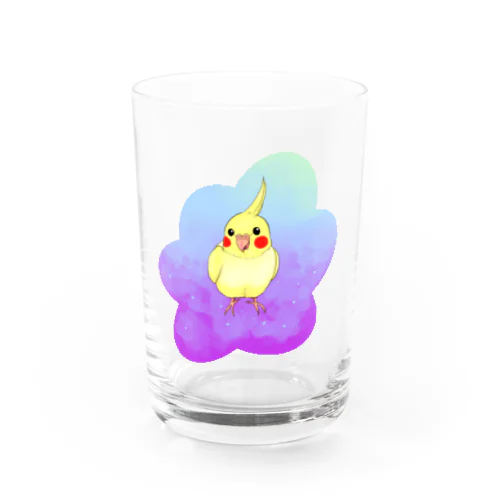オカメインコと花 Water Glass