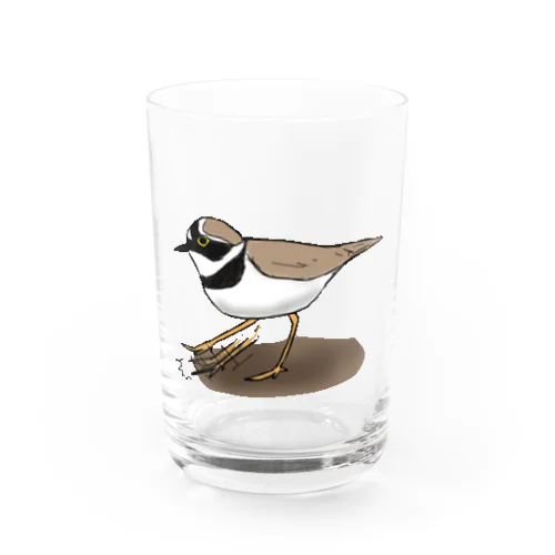 ペチペチして獲物を追い出すコチドリ Water Glass