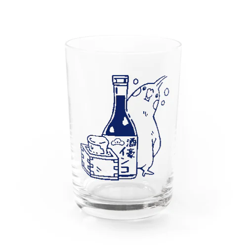 酒豪インコ（オカメインコ 日本酒ver.） Water Glass
