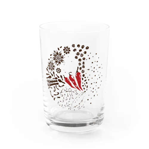 カレー　スパイスカレー　カレーライス　香辛料　ガラムマサラ　スパイス　CARRY　spice　　かわいい　おしゃれ　かっこいい　すっきり Water Glass