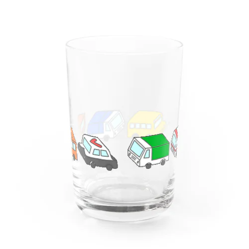 乗り物集合【横並び・色付き】 Water Glass