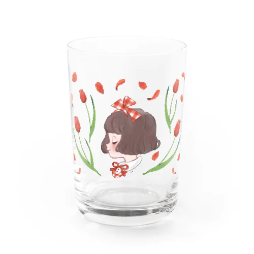 チューリップ（赤） Water Glass