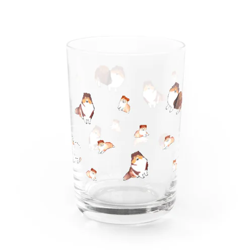 シェルティのおやこ Water Glass