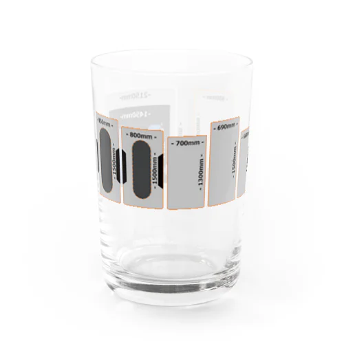モノレールの軌道桁幅を説明するグッズ Water Glass