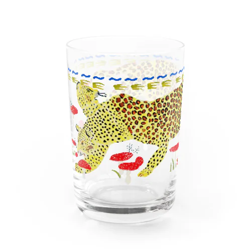 ベニテングダケとヒョウ Water Glass