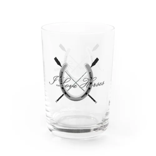 I Love Horses Water Glass
