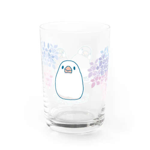 あじさい文鳥さん Water Glass