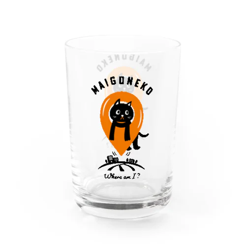 （表裏別デザイン）迷子のネコ Water Glass