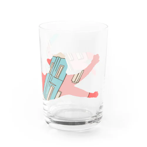 ねこ　心躍る道のり Water Glass