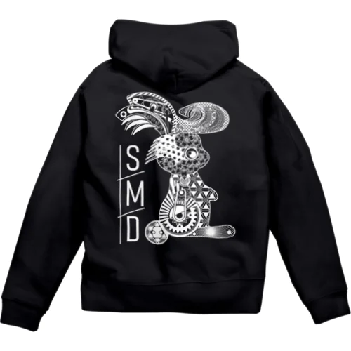 メカリーゼントうさぎ Zip Hoodie