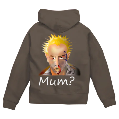 Mum?(white) Zip Hoodie