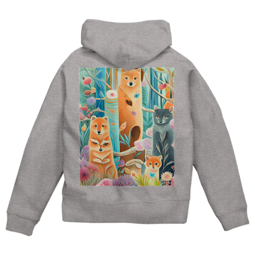 森の中の世界 Zip Hoodie