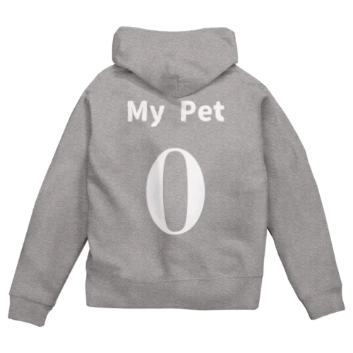 Pet Lovers ホワイト（数字０） Zip Hoodie