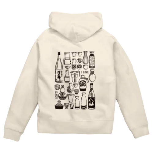 日本酒が好きな人に是非着ていただきたい  Zip Hoodie
