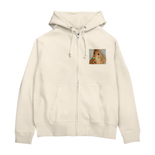 その涙は虹になるよ！ミネラル豊富な土のはにわさん。 Zip Hoodie