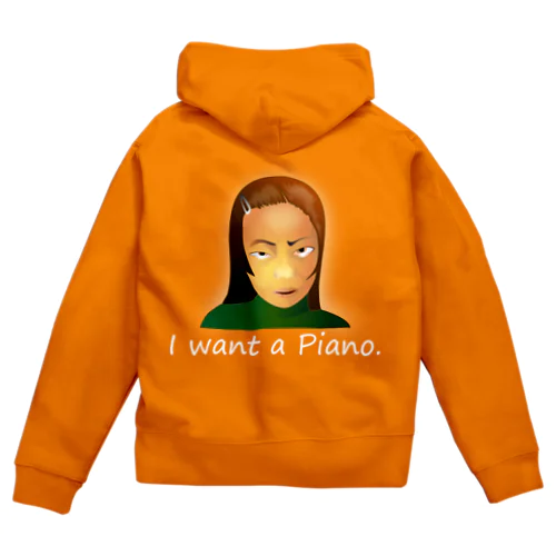 I Want A Piano.(white) Zip Hoodie