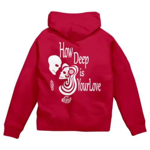 How Deep Is Your Love（白） Zip Hoodie