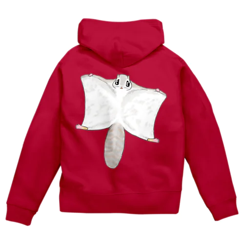 エゾモモンガさんドーン！　バックプリント Zip Hoodie