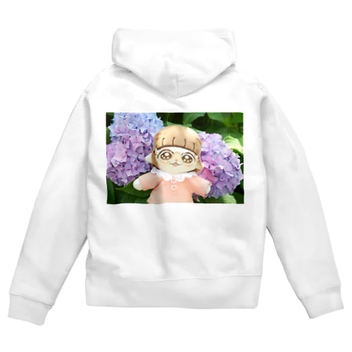 ぬいさんぽ　あじさい編_01　サイン入り Zip Hoodie