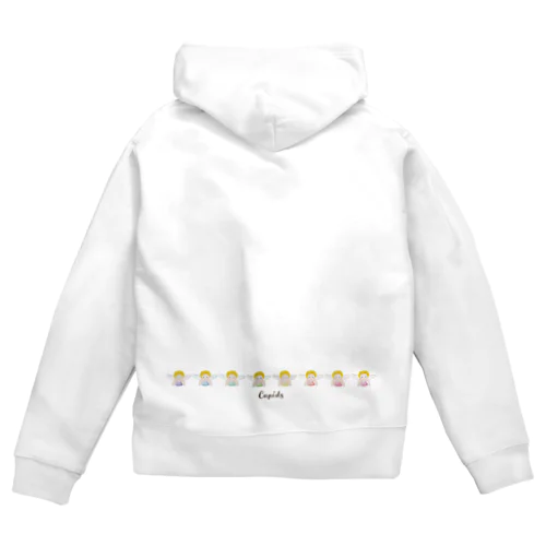 8人のキューピッド（薄色） Zip Hoodie