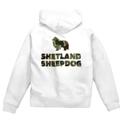 シェルティ　迷彩柄 Zip Hoodie