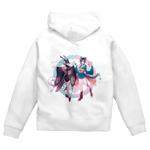 貓國屋 すてっかぁ 2 Zip Hoodie