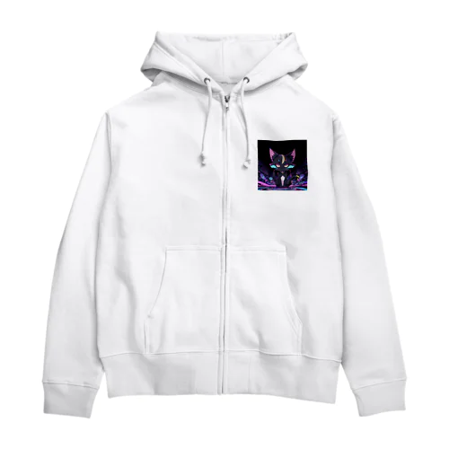サイケデリックネコ Zip Hoodie