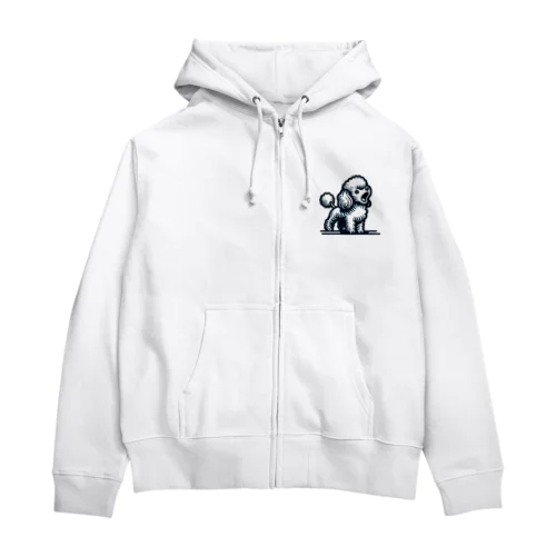 もふもふアプリコット　トイプードル　ほえる Zip Hoodie